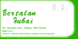 bertalan hubai business card